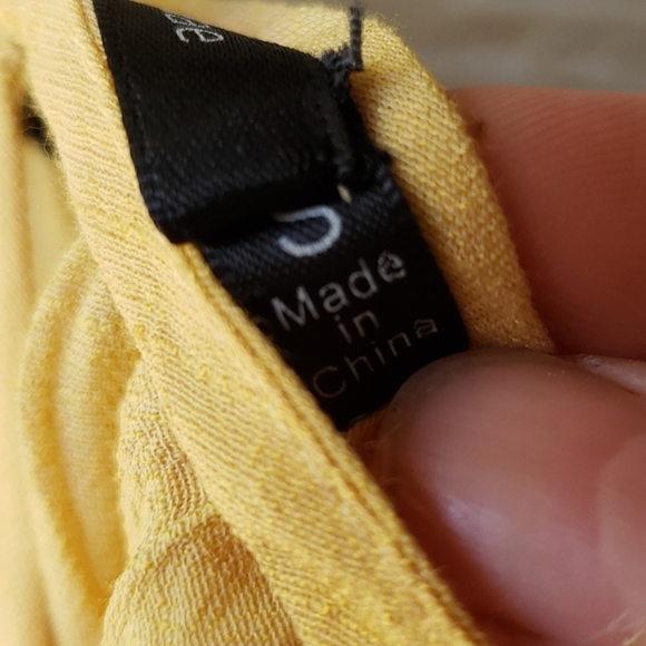 Doe & Rae yellow summer fringe hem tank S - Picture 4 of 6